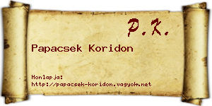 Papacsek Koridon névjegykártya